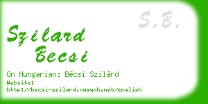 szilard becsi business card