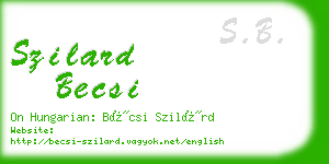 szilard becsi business card